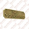Textured Small "NO SOLICITING" Brass Door Sign